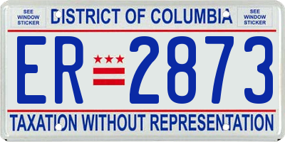 DC license plate ER2873