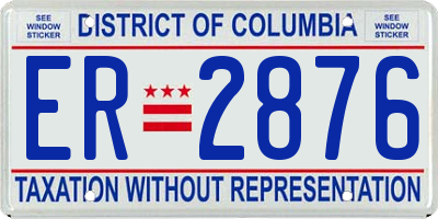 DC license plate ER2876