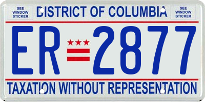 DC license plate ER2877