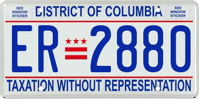 DC license plate ER2880