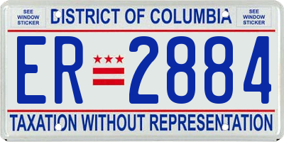 DC license plate ER2884