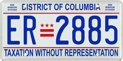 DC license plate ER2885