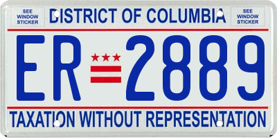 DC license plate ER2889