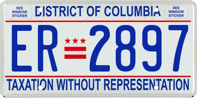 DC license plate ER2897