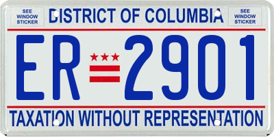 DC license plate ER2901