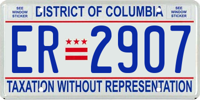 DC license plate ER2907