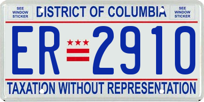 DC license plate ER2910