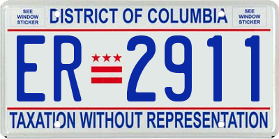 DC license plate ER2911