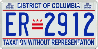 DC license plate ER2912