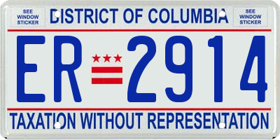 DC license plate ER2914
