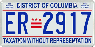 DC license plate ER2917