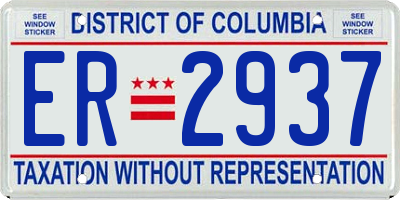 DC license plate ER2937