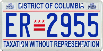 DC license plate ER2955
