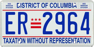 DC license plate ER2964