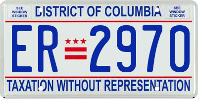 DC license plate ER2970