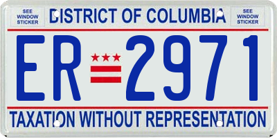 DC license plate ER2971