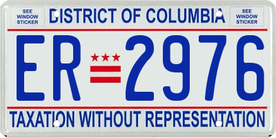 DC license plate ER2976