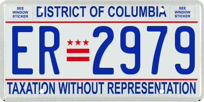 DC license plate ER2979