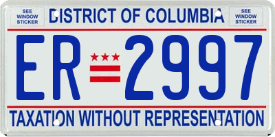 DC license plate ER2997