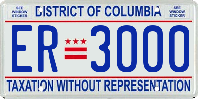 DC license plate ER3000