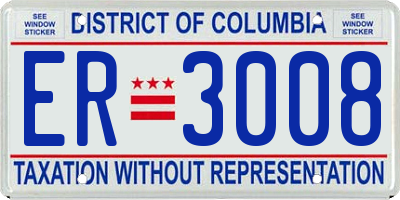 DC license plate ER3008