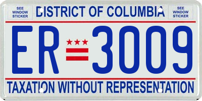 DC license plate ER3009