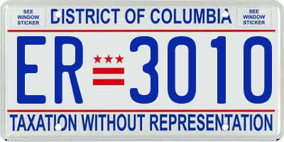 DC license plate ER3010