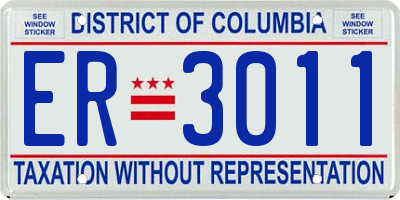 DC license plate ER3011