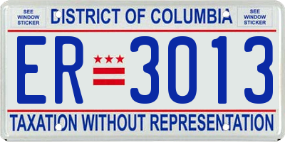 DC license plate ER3013