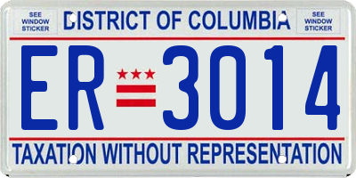 DC license plate ER3014