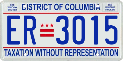 DC license plate ER3015
