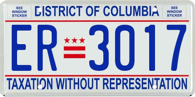 DC license plate ER3017
