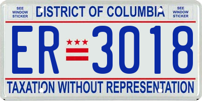 DC license plate ER3018