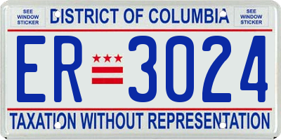 DC license plate ER3024