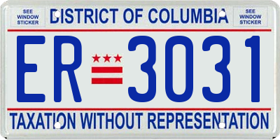 DC license plate ER3031
