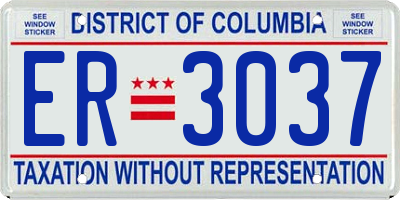 DC license plate ER3037