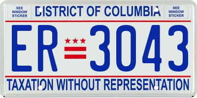 DC license plate ER3043