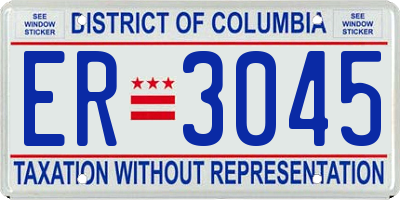 DC license plate ER3045