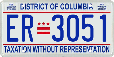 DC license plate ER3051