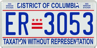 DC license plate ER3053