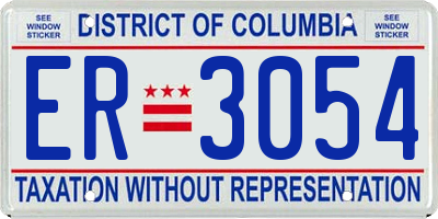 DC license plate ER3054