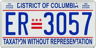 DC license plate ER3057
