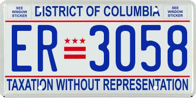 DC license plate ER3058