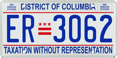 DC license plate ER3062