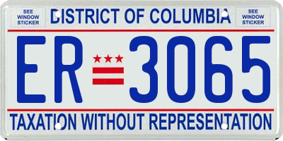 DC license plate ER3065