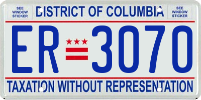 DC license plate ER3070