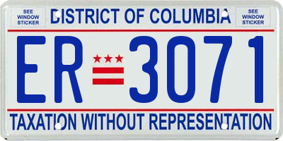 DC license plate ER3071