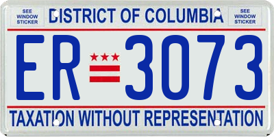 DC license plate ER3073