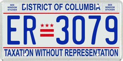 DC license plate ER3079