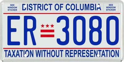 DC license plate ER3080